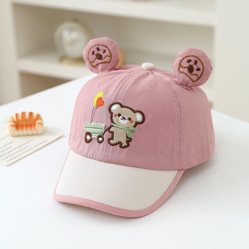 Spring Style Cartoon Bear Ears Baseball Cap for Kids - Sun Protection Visor Hat