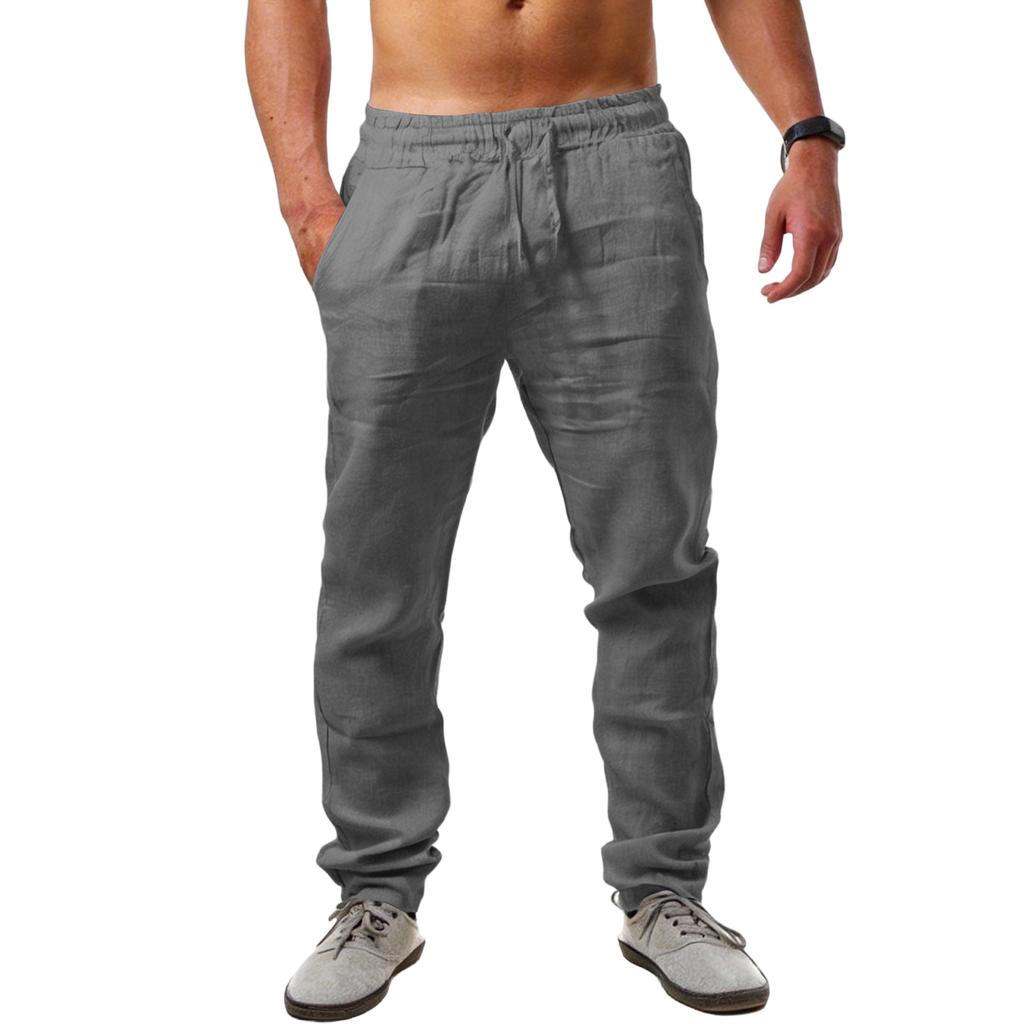 Men's Cotton And Linen Multi-color Casual Pants