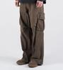Beoteunseoul Minimal Wide Cargo Cotton Pants (Brown)