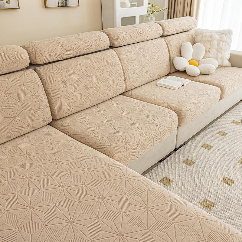 Plush Elastic Fabric Sofa Cover Universal Jacquard Living Room Sofa Cushion Cover Cloth Anti Cat Scratch Non-Slip Full Package