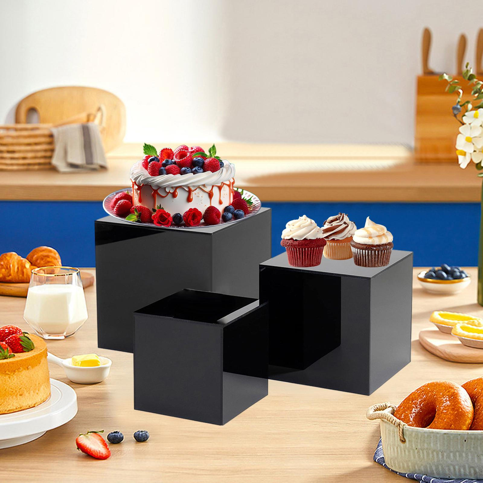 

3 упаковки акриловых кубических коробок для хранения 4 5 6 универсальная подставка для кексов для косметики и духов