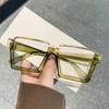 Fashion Oversized Square Glasses New Women Stylish Semi Metal Rim Eyeglasses Trendy Vintage Design Blue Light Blocking Eyewear