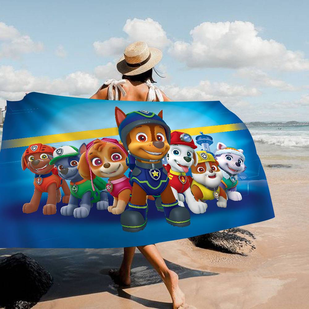 Anime P-Paw P-PatrolS Cute Microfiber Printed Beach Towel Mountain Climbing Yoga Beach Swimming Running Absorbent Soft Towel