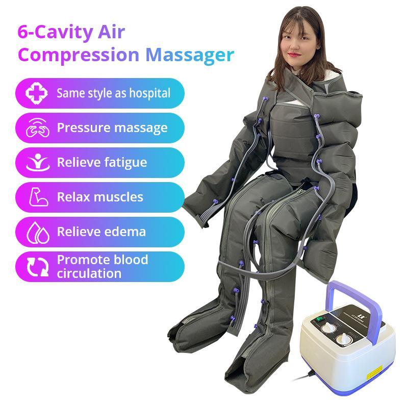 Home Portable Electric Air Compression Massager 6 Chamber for Leg Arm Waist Foot Lymphatic Drainage Massager Blood Circulation