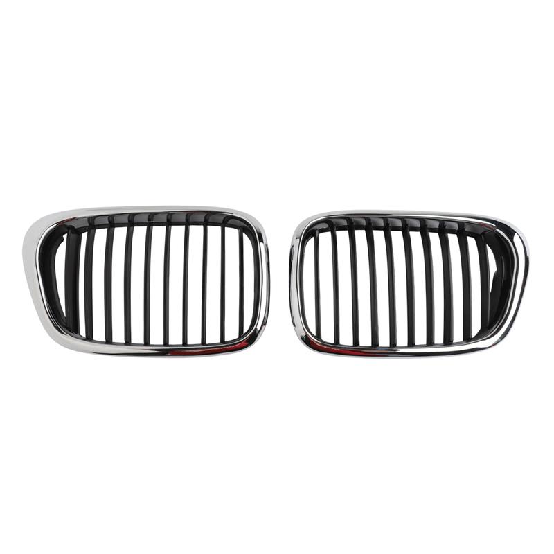 For BMW For E39 1997-2003 Front Kidney Grille Left and Right for 5 Series Sedan 525i 528i 540i M5 OEM Fit Chrome Black