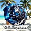 Custom Name Personalized Football Team F.C Print Umbrella, Auto Open Close, 8‑Rib Sturdy Frame, Commute Camping Hiking Use, Birthday Gift