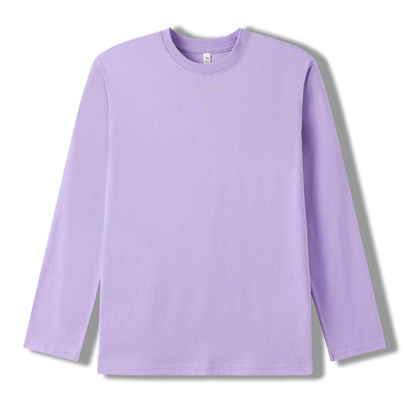 Unisex Kids Pure Cotton Long-Sleeve T-Shirt for Spring & Autumn 110 cm фиолетовый