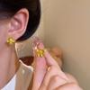 European and American metal flower stud earrings women's wind simple commuter earrings cold wind personalized ears