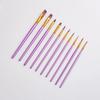 10Pcs/Set Facial Painting Brush Watercolor Brush Set Colored Nylon Brush Nail Painting Brush Professional Nail Painting Brush