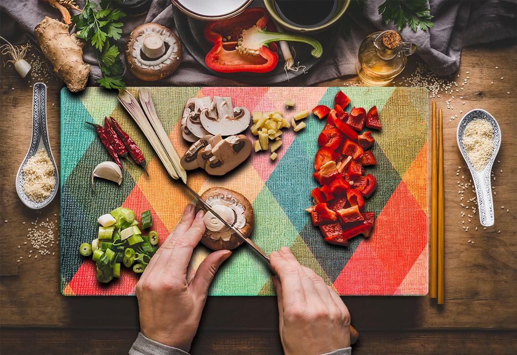 Glass Board Cutting Board 52X30 Mosaic