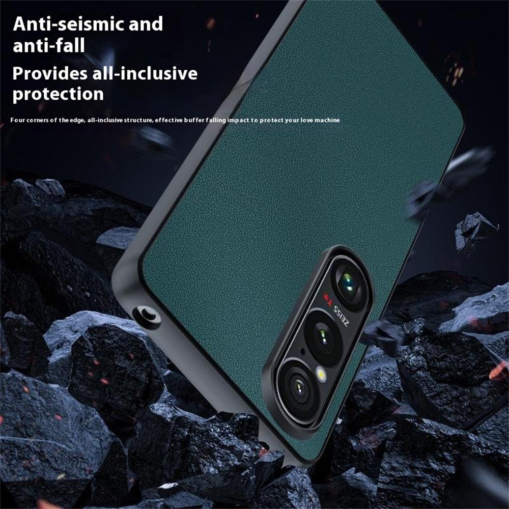 For Sony Xperia 1 VII Case PU Leather Coated PC + TPU Anti-Drop Phone Cover