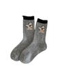 Sloppy Little Dog ~ Winter Thick Wool Socks for Women, Warm, Cute Cartoon, Soft and Comfortable Mid-calf Women's Trendy Socks