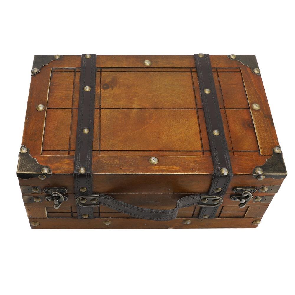 Klappdeckel Holzschatztruhe Handgefertigte Piratenschatztruhe Klassenzimmer Requisite