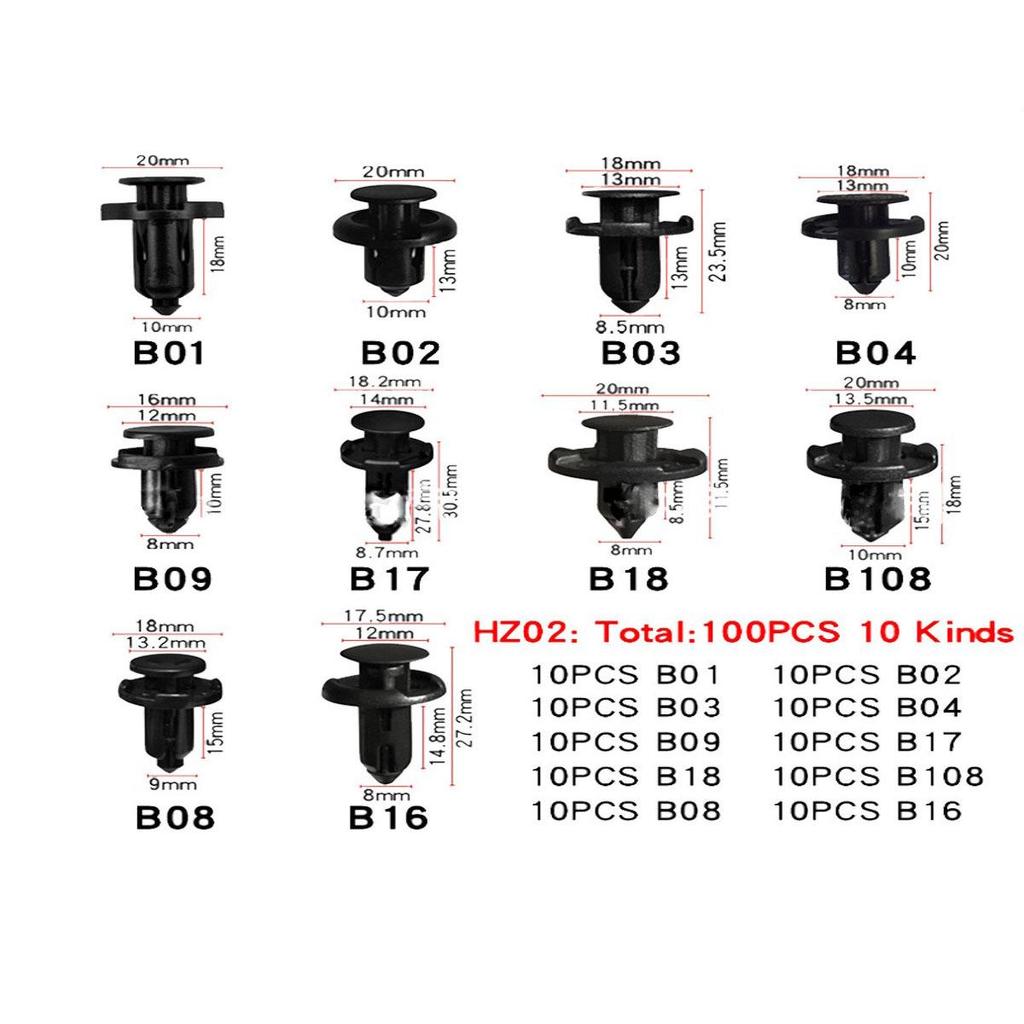 620pcs Car Bumper Trim & Mudguard Liner Snap-in Accessories Kit