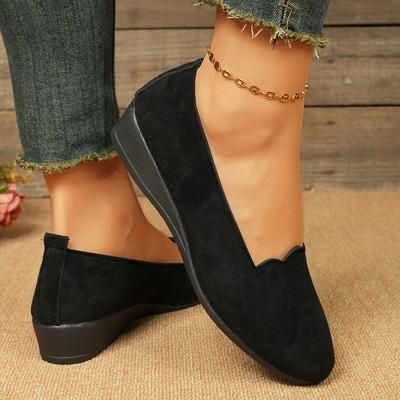 Women's Casual Single Shoes Spring and Autumn Light Mouth Flat Bottom Round Head Suede Women's Shoes Solid Color Women's Shoes