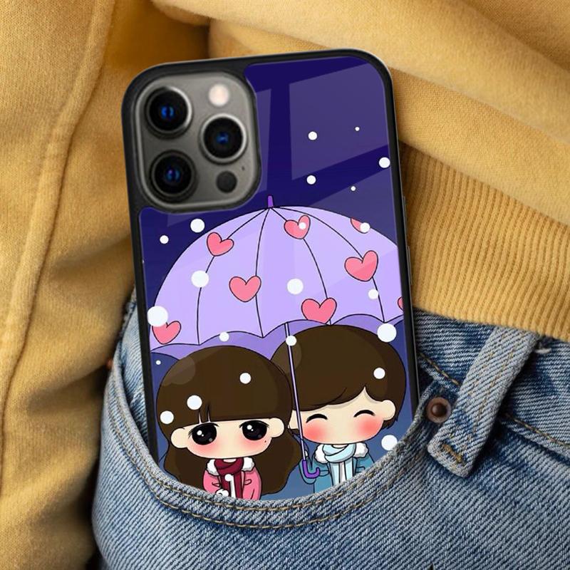Cute Boy Girl Couple Soft Phone Case for iPhone 17 Air 16e Pro max 15 Pro 13 14 Plus 11 12 MagSafe Magnetic Coque
