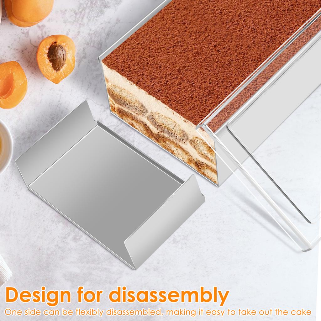 Teglia in Acciaio Inossidabile Teglie per Tiramisù con Coperchi o Paletta Teglia da Forno per Torta Stampo Mousse Rimovibile per Cottura Accessori da Cucina