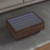 VidaXL Coffee Table with LED Brown Oak 70x50x30 Cm Engineered Wood, Side Table, Living Room Table, Side Table, 847517