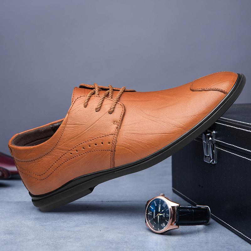 British Style Men's Genuine Leather Shoes Groom's Wedding Shoes High-end Banquet Men's Interview Business Shoes Free Delivery