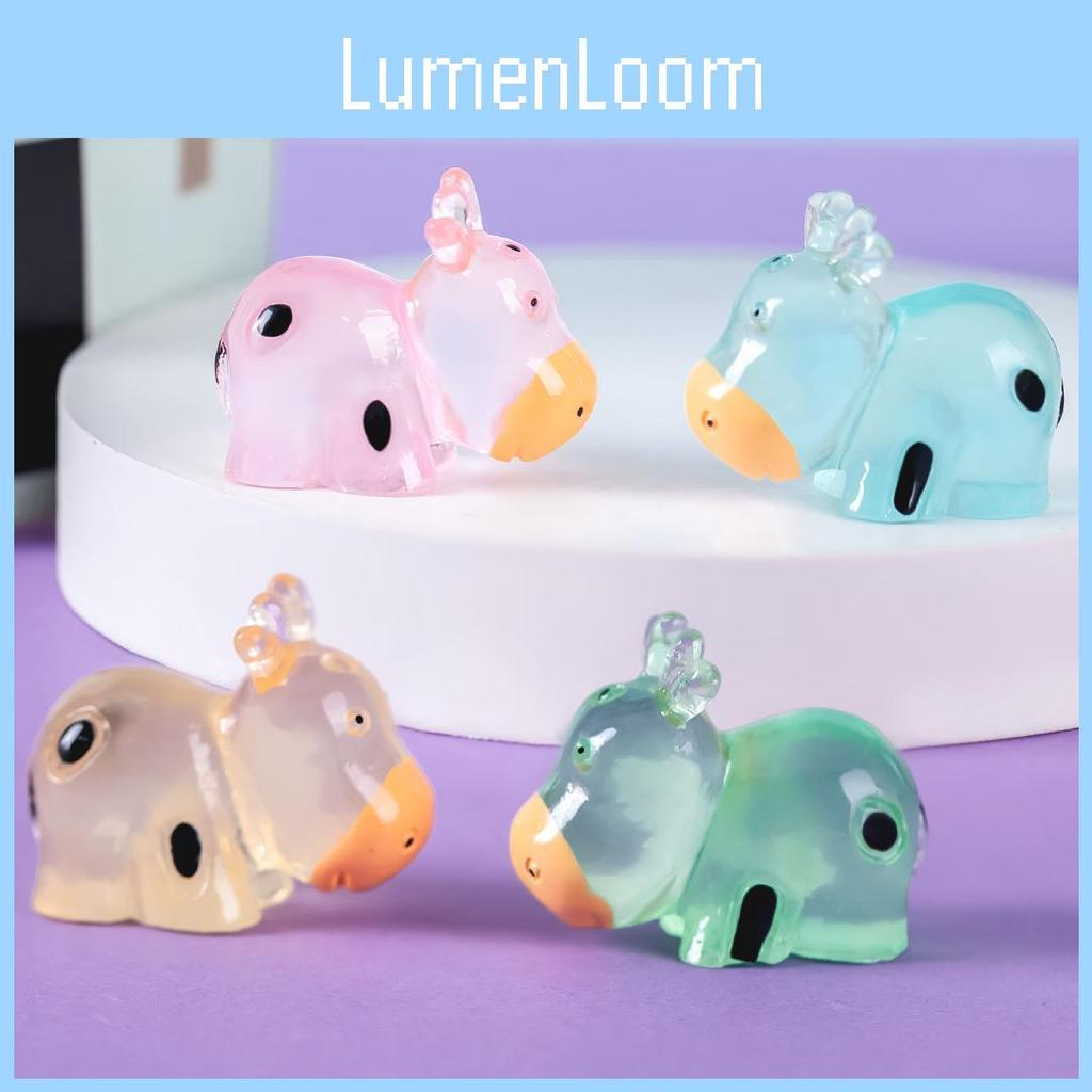 Adorable Luminous Mini Cow Figurine For Garden And Desktop Decoration Resin