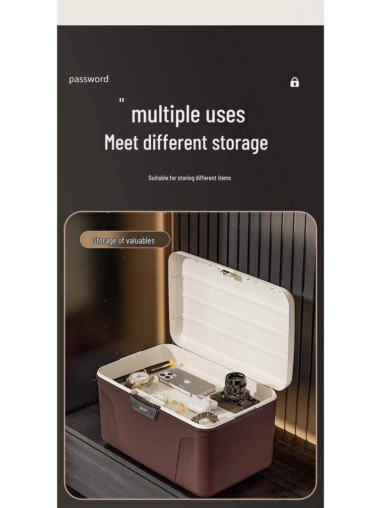 Organizator securizat pentru parole și documente cu separatoare - Depozitare blocabilă pentru cosmetice și esențiale auto