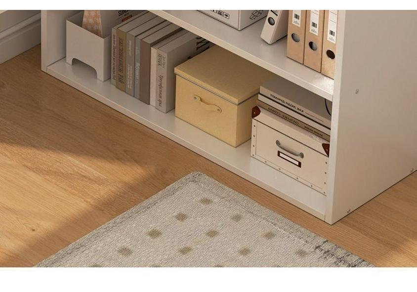 Adjustable Corner Computer Desk with Integrated Bookcase for Home Office or Bedroom Vanity