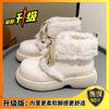 Snow Boots Women's 2025 Autumn and Winter Retro Velvet Short Boots Casual Warm Platform Cotton Shoes Bow Cold Shoes Children
