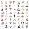 55 Waterproof Cartoon Yoga Stickers for Stationery, Water Cups, and Computers