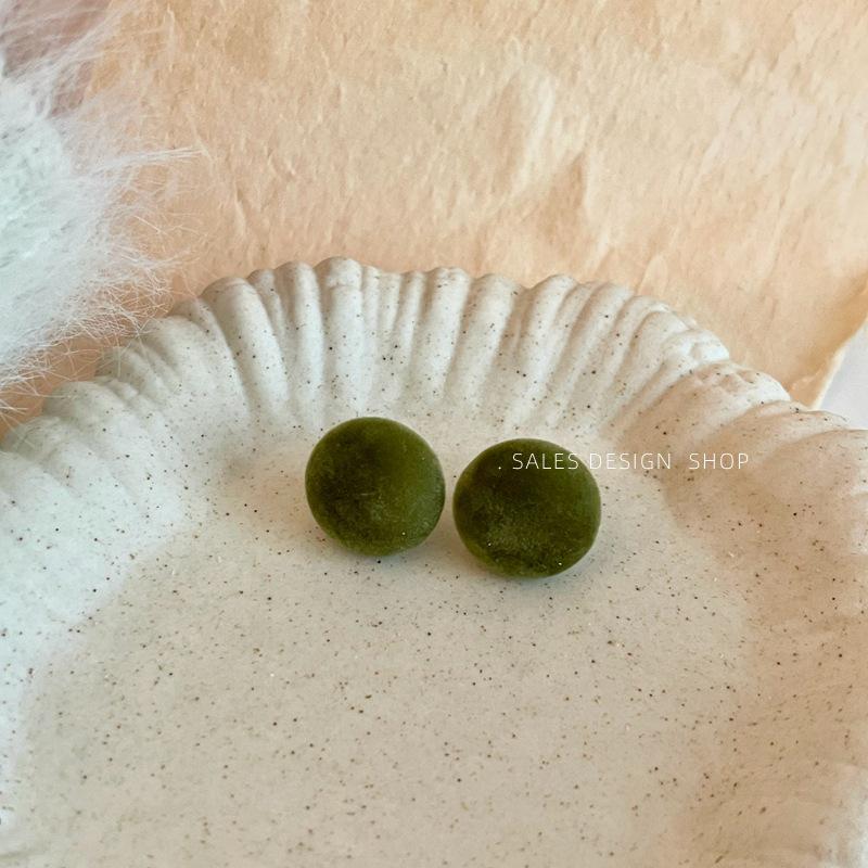 Bunte Beflockte Runde Französische Steckerohrringe - High-End Mode, Luxuriöser und Vielseitiger Damenschmuck