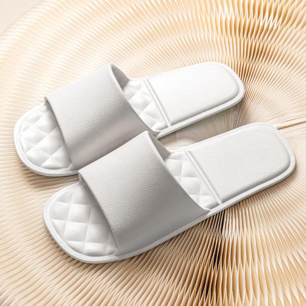 

Летние женские домашние тапочки Складные плоские гостиничные шлепанцы Мягкие удобные Нескользящие тапочки Дышащие Легкие Мужские тапочки для ванной L белый
