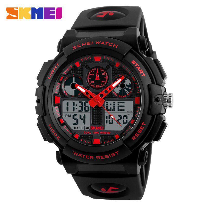 SKMEI Fashion Men's Waterproof Sports Analog Quartz Dual Display Watch Military Digital Led Watches