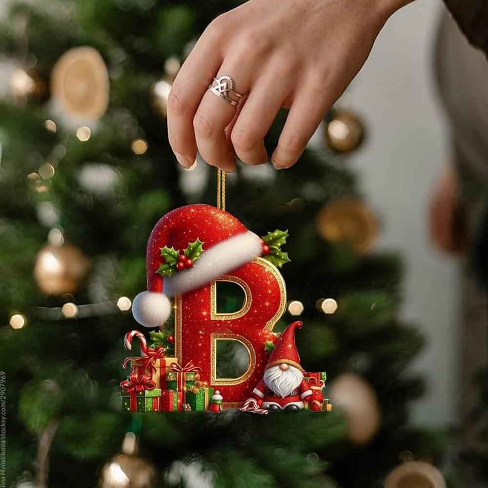 New 26 Letter Christmas Decorations Personalized Design Acrylic Christmas Tree Hanging Pendant DIY Xmas Ornament Gifts