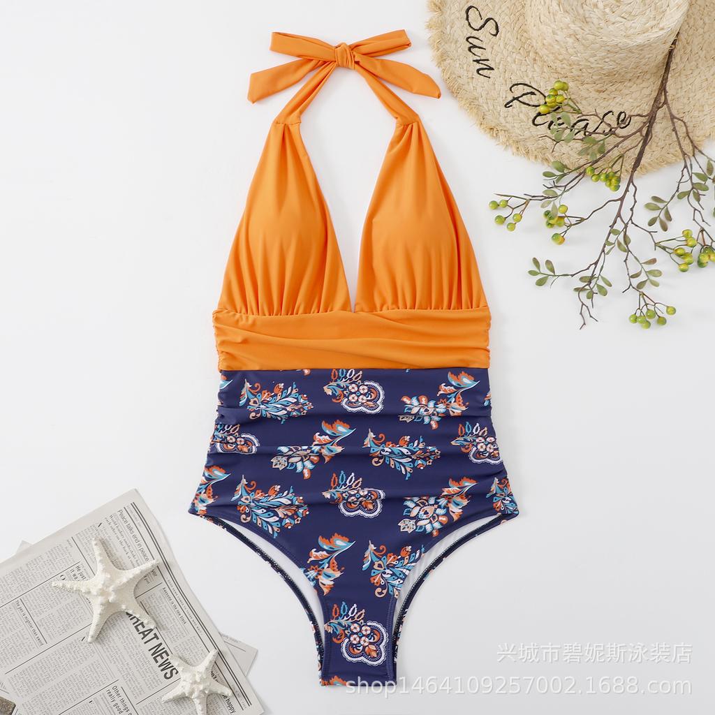 Skinny Swimsuit Women's One-piece Sexy Gradual Change Neck Backless Swimsuit Women