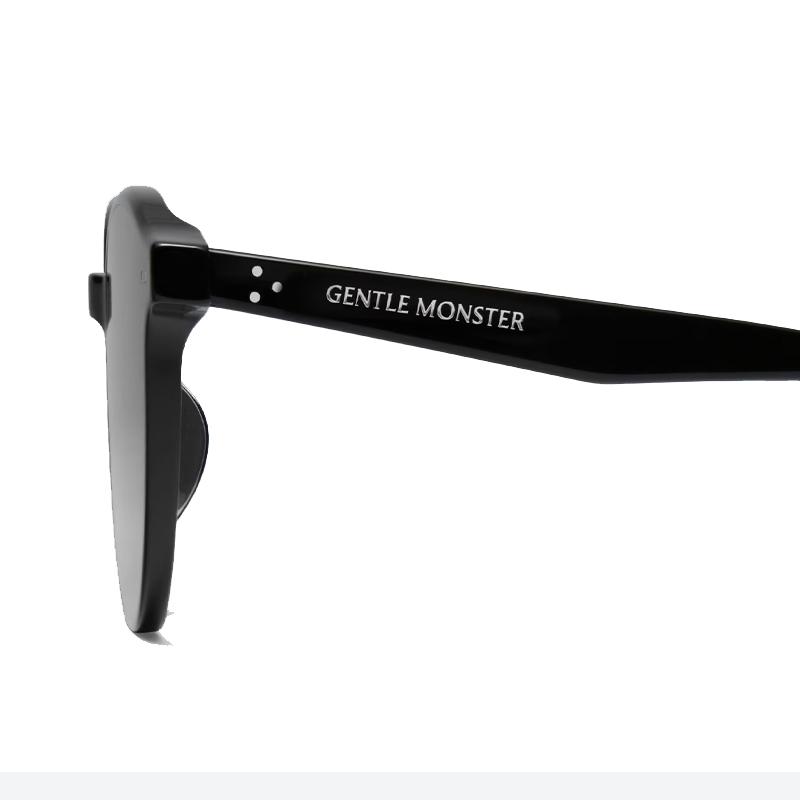 Gentle Monster Logo Engraved Rectangular Sunglasses Unisex sunglasses Black NEWBORN-01