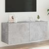 Wall Mounted TV Cabinet with RGB LED Lights Concrete Grey 100 x 35 x 41 cm