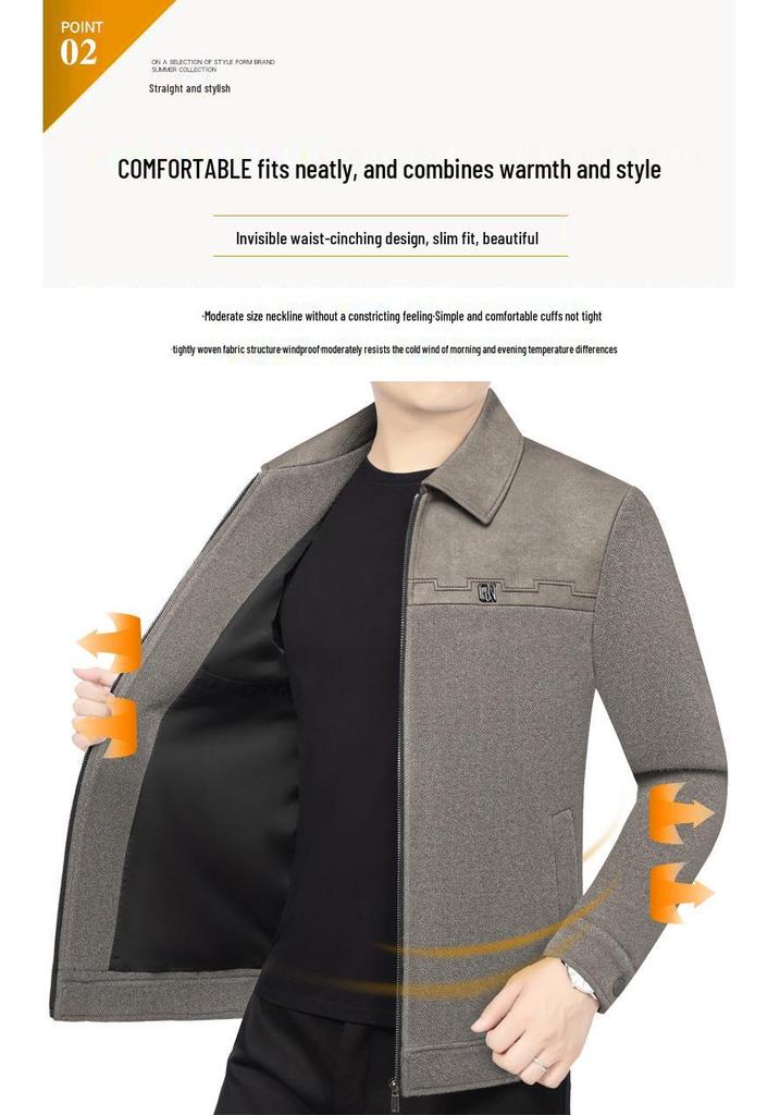 Men's Spring 2026 Color Block Lapel Jacket - Business Casual Versatile Outerwear