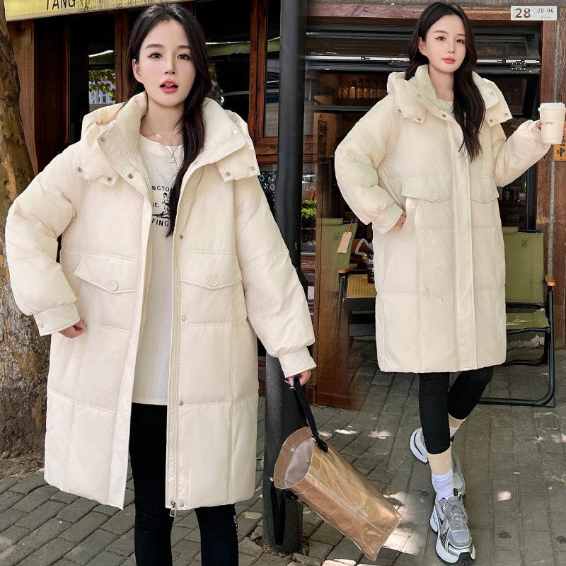 Autumn and Winter New Down Cotton Jacket Women's Mid-length 2025 New Winter Loose Slimming Fashion Hooded Thickened Korean