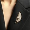 Feather Design Brooch Pin for Women, Rhinestones Inlaid Brooch Pin for Dress, Coat, Shawl, Versatile Accessory for Mother, Wedding