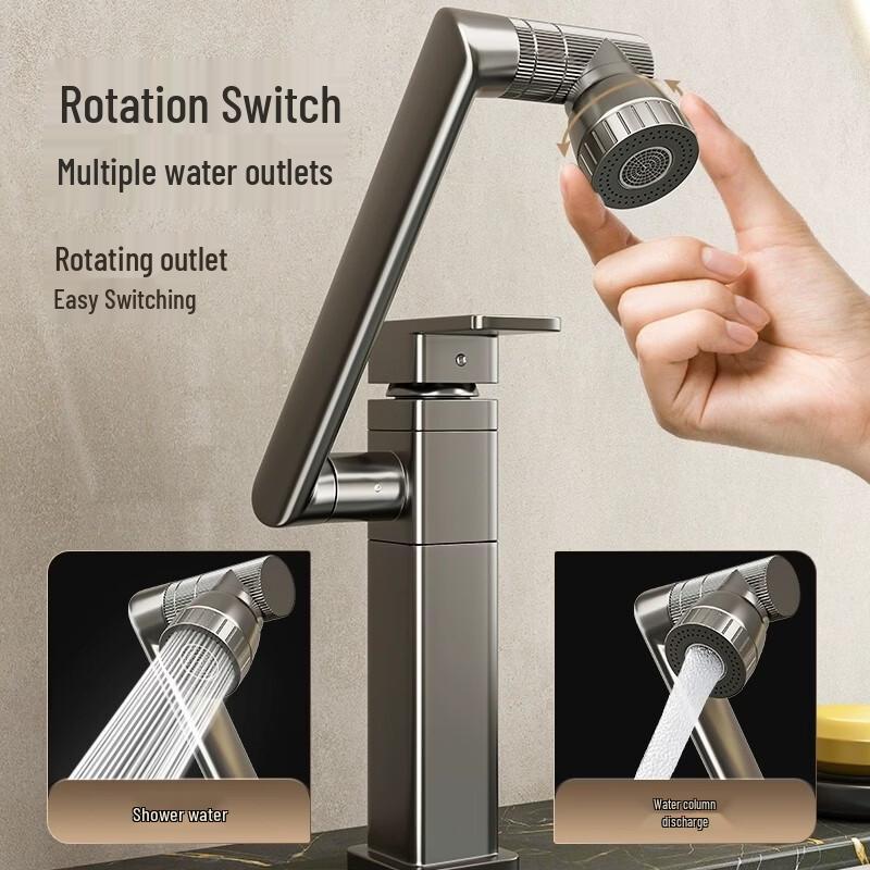 Universal Rotating Hot & Cold Bathroom Faucet