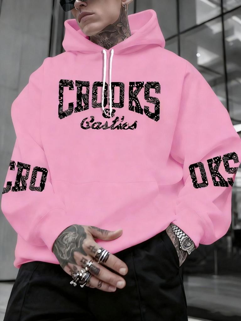 Men'sAutumn And Winter Hooded with Iconic Print - Loose Fit Streetwear Hoodie