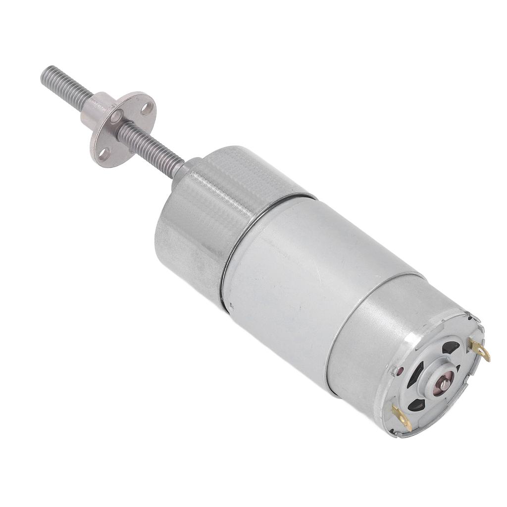 Self Locking DC Worm Gear Motor with Flange M6 Rotating Shaft Thread Speed Reduction Geared Motor