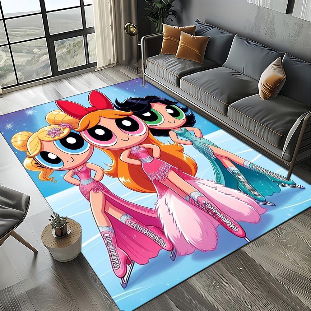 27 Style New Kawaii P-Powerpuff Girl Cartoon Carpet Rug for Living Room Bedroom Home Sofa Decoration,Kid Play Non-slip Floor Mat
