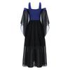 Halloween Gothic Dresses for Girls Butterfly Sleeve Lace Up Dress Cold Shoulder Flowy Medieval Cosplay Dress