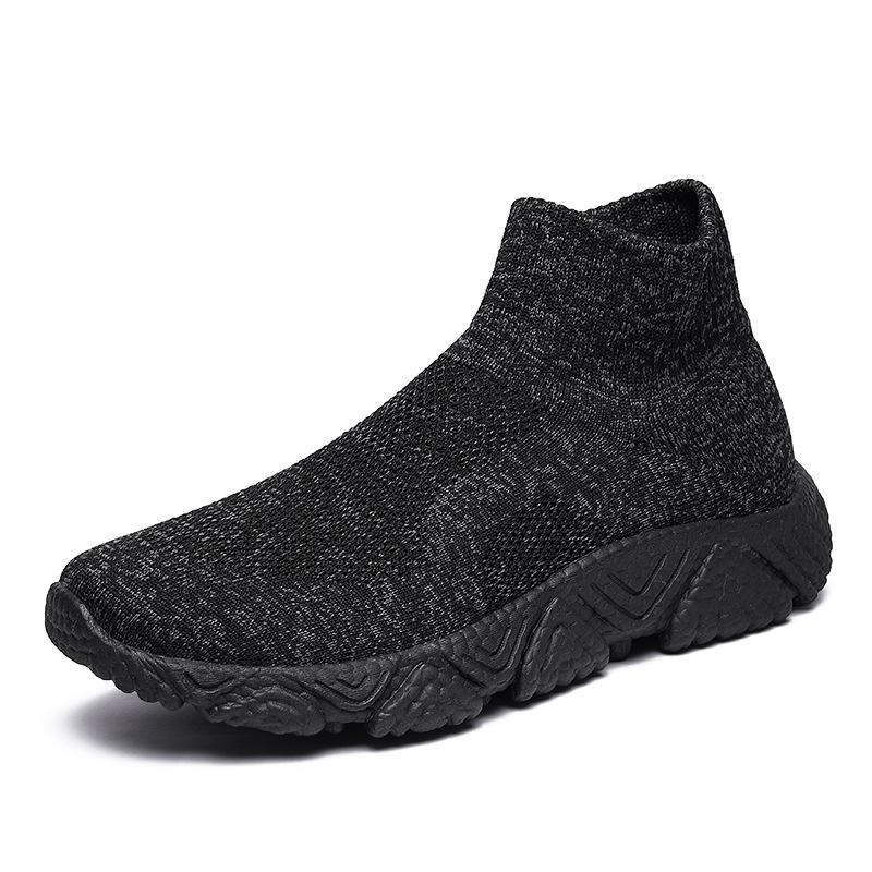 Large Size High-top Couple Casual Sports Shoes, Fly-woven Breathable Men's Shoes, Non-slip and Versatile, Lazy People Pedal Tide