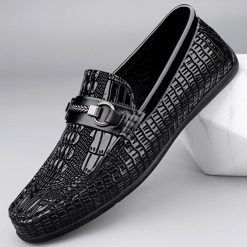 Herren Mokassins mit Krokodilmuster aus echtem Leder - Vielseitiger Business & Casual Stil