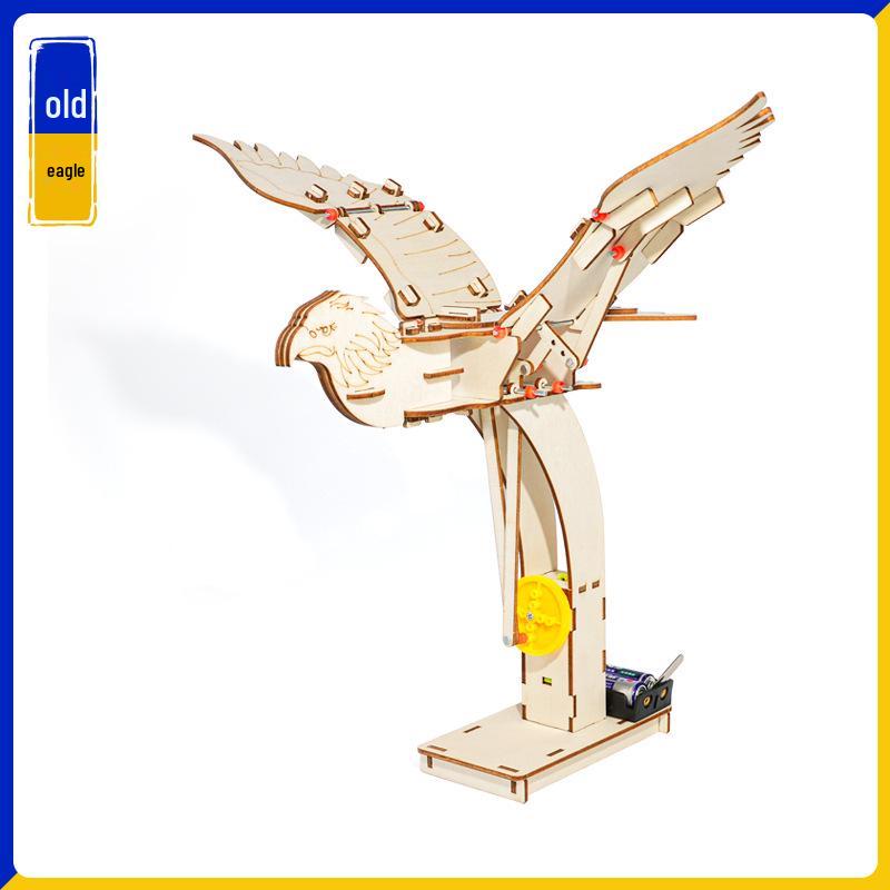 DIY Wooden Mechanical Flying Eagle Science Kit for Kids