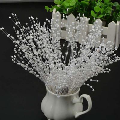 10Pcs/Set Beads Bouquet No Withering Beads Stems Handmade Faux Pearl Bead Bunch for Wedding Celebration Party