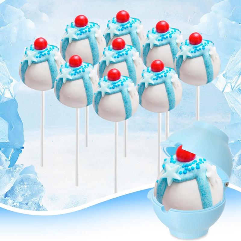 Blau Runde Kuchenpressform Formgebungsform 3D-gedruckte Plastikkugel Gebäck Schokolade Backrahmen Werkzeug Für Partys Hochzeiten Desserts