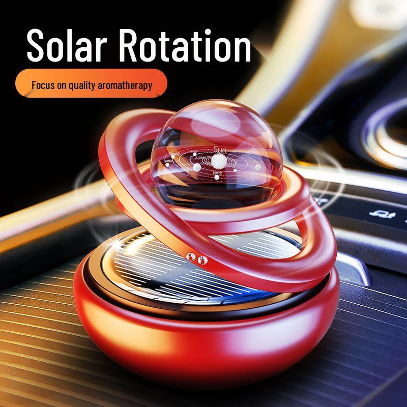 Interstellar Rotating Solar Car Air Freshener - Safe, Fragrant Ornament for Your Journey