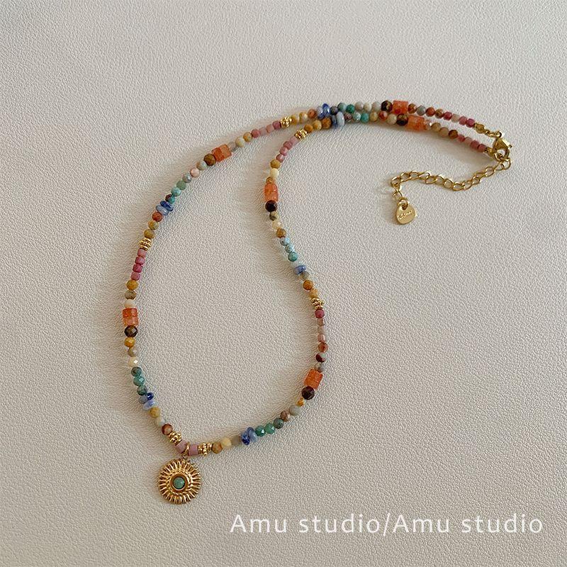 

Ожерелье из натуральных камней ручной работы для женщин 2025 Новое поступление Причудливое Легкая роскошь Меньшинство Цепочка на ключицу Цепочка на шею Украшение Main drawing